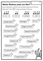 Vorschau - Unterrichtsreihen - Rhythmus üben mit Meerestieren – Arbeitsblätter mit Lösungen für Musik Klasse 1–4 - Seite 1
