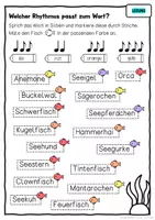 Vorschau - Unterrichtsreihen - Rhythmus üben mit Meerestieren – Arbeitsblätter mit Lösungen für Musik Klasse 1–4 - Seite 2