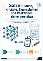 Vorschau - Arbeitsblätter - Salze – Ionen, Kristalle, Eigenschaften und Reaktionen sicher verstehen - Deckblatt