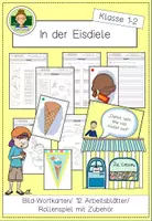 Vorschau - Arbeitsblätter - DaZ/ Deutsch: Eis und Eisdiele (Sommer Grundschule) - Deckblatt