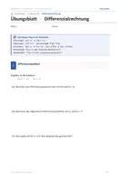 Vorschau - Arbeitsblätter - Differenzialrechnung – Übungsblatt mit Lösungen | 6. Klasse AHS - Seite 1