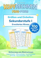 Vorschau - Arbeitsblätter - Größen und Einheiten umrechnen Sekundarstufe I (Erweitertes Niveau ***) | Mathematik Ping-Pong-Arbeitsbögen - Deckblatt