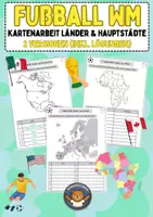 Vorschau - Arbeitsblätter - Fußball WM: Kartenarbeit Länder & Hauptstädte (Sachunterricht/Geografie) - Deckblatt