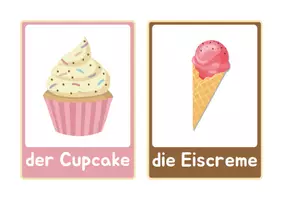 Vorschau - Bildkarten - Lernkarten Süßspeisen - Deckblatt