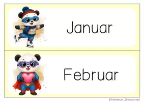 Vorschau - Anderer Materialtyp - Pandaklasse Tafelkalender Klassentier Panda - Seite 1