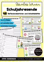 Vorschau - Arbeitsblätter - Reflexionskarten zum Schuljahresende (bis Kl. 6) - Deckblatt