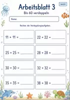 Vorschau - Arbeitsblätter - Verdoppeln bis 100 | Mathematik Klasse 2 | 7 Arbeitsblätter als PDF - Seite 3