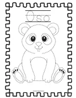 Vista previa - Hojas de trabajo - Dibujos para trazar y colorear de animales. - página 1