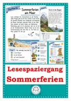 Vorschau - Arbeitsblätter - Lesespaziergang Sommerferien - Deckblatt