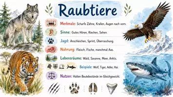 Vorschau - Arbeitsblätter - Arbeitsblatt "Raubtiere" + Onlineübung & MP3 + Infografik - Seite 2