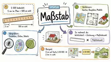 Vorschau - Arbeitsblätter - Arbeitsblätter zum Thema "Maßstab" + Lösung & MP3 + Mindmap + Infografik - Seite 1