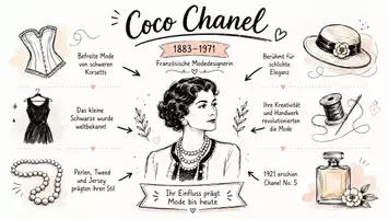 Vorschau - Arbeitsblätter - AB mit Fragen zum Thema "Coco Chanel" + Lösungsblatt + Infografik - Seite 1
