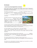 Vorschau - Arbeitsblätter - Sommer (Text) – Leseverstehen - Deckblatt
