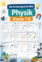 Vorschau - Unterrichtsreihen - Vertretungsstunden Physik Klasse 7-8 - 10 Arbeitsblätter - Deckblatt