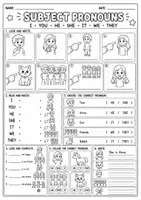 Vista previa - Hojas de trabajo - My First English Grammar Workbook - página 3