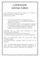 Vorschau - Arbeitsblätter - Wörtersuche Sommer Suchsel Grundschule DaZ Sek I Sommerferien - Seite 1