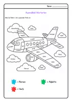 Vorschau - Arbeitsblätter - Wortarten: Ausmalbild (Nomen, Verb, Adjektiv) - Seite 1