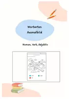 Vorschau - Arbeitsblätter - Wortarten: Ausmalbild (Nomen, Verb, Adjektiv) - Deckblatt