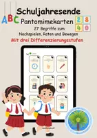 Vorschau - Arbeitsblätter - 🏫Pantomimekarten Grundschule | Pantomimespiel Abschluss vor den Ferien | Schuljahresende Grundschule | mit Differenzierung | Abschlussritual | letze Schulwoche | Klassengemeinschaft | Sommerferien - Deckblatt