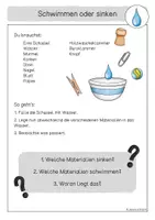 Vorschau - Stundenentwürfe - Schwimmen und sinken: Unterrichtseinheit mit Experimenten - Seite 3