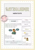 Vorschau - Merkblätter - Satzglieder: Merktexte - Deckblatt