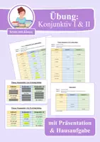 Vorschau - Arbeitsblätter - Übung & Präsentation: Konjunktiv I & II richtig bilden - Deckblatt