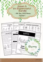 Vorschau - Arbeitsblätter - Im Supermarkt & Lebensmittel & im Restaurant Bundle /DaZ&DaF/A1-A2 - Deckblatt