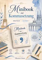 Vorschau - Mal- und Bastelvorlagen - Minibook zur Kommasetzung - Deckblatt