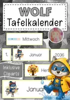 Vorschau - Anderer Materialtyp - Wolfklasse Tafelkalender Klassentier Wolf - Deckblatt