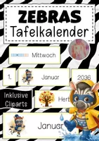 Vorschau - Anderer Materialtyp - Zebraklasse Tafelkalender Klassentier Zebra - Deckblatt