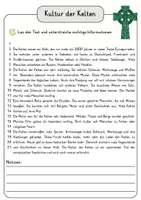 Vorschau - Arbeitsblätter - Kultur der Kelten Lesetext einfach verständlich mit Aufgaben + Lösungen und Wortspeicher Leseverstehen - Seite 3