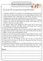 Vorschau - Arbeitsblätter - Kampf um Bürgerrechte in den USA Lesetext einfach verständlich mit Aufgaben + Lösungen und Wortspeicher Leseverstehen - Seite 3