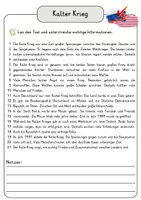 Vorschau - Arbeitsblätter - Kalter Krieg Lesetext einfach verständlich mit Aufgaben + Lösungen und Wortspeicher Leseverstehen - Seite 3