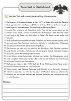 Vorschau - Arbeitsblätter - Kaiserzeit in Deutschland Lesetext einfach verständlich mit Aufgaben + Lösungen und Wortspeicher Leseverstehen - Seite 3