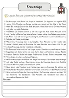 Vorschau - Arbeitsblätter - Kreuzzüge Lesetext einfach verständlich mit Aufgaben + Lösungen und Wortspeicher Leseverstehen - Seite 3