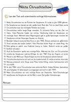 Vorschau - Arbeitsblätter - Nikita Chruschtschow Lesetext einfach verständlich mit Aufgaben + Lösungen und Wortspeicher Leseverstehen - Seite 3