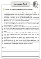 Vorschau - Arbeitsblätter - Immanuel Kant Lesetext einfach verständlich mit Aufgaben + Lösungen und Wortspeicher Leseverstehen - Seite 3
