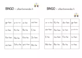 Vorschau - Arbeitsblätter - Bingo silbentrennendes h silbeninitiales h - Seite 2