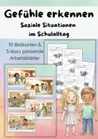 Vorschau - Stundenentwürfe - Gefühle erkennen & verstehen – Arbeitsblätter mit Sprechblasen + große Bildkarten - Deckblatt