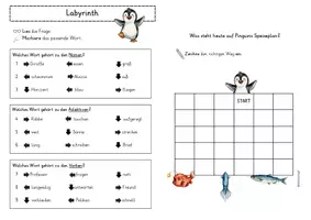 Vorschau - Arbeitsblätter - Viele Grüße deine Giraffe Wortarten Labyrinth - Seite 2
