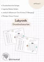 Vorschau - Arbeitsblätter - Mathe Labyrinth Grundrechenarten Wiederholung - Deckblatt