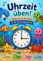 Vorschau - Arbeitsblätter - Uhrzeit lernen – Meerestieredition für 2. 3. 4. Klasse - Deckblatt