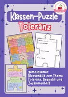 Vorschau - Mal- und Bastelvorlagen - Toleranz-Puzzle für die Klassengemeinschaft - Deckblatt