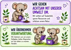 Vorschau - Bildkarten - Klassenregeln Koala in verschiedenen Farben 1.Kl-4.Kl - Seite 1