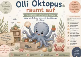 Vorschau - Arbeitsblätter - Olli Oktopus räumt auf – Kamishibai für Kita & Krippe | Ordnung lernen mit den Kleinsten | Mitmachgeschichte, Morgenkreis & PDF - Deckblatt