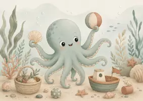 Vorschau - Arbeitsblätter - Olli Oktopus räumt auf – Kamishibai für Kita & Krippe | Ordnung lernen mit den Kleinsten | Mitmachgeschichte, Morgenkreis & PDF - Seite 1