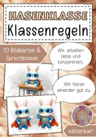 Vorschau - Anderer Materialtyp - Klassenregeln Hasenklasse Klassentier Hase - Deckblatt