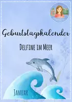 Vorschau - Bildkarten - Geburtstagskalender Delfine im Meer - Deckblatt