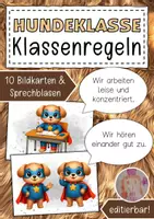 Vorschau - Anderer Materialtyp - Klassenregeln Hundeklasse Klassentier Hund - Deckblatt