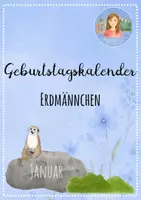 Vorschau - Bildkarten - Geburtstagskalender Erdmännchen - Deckblatt